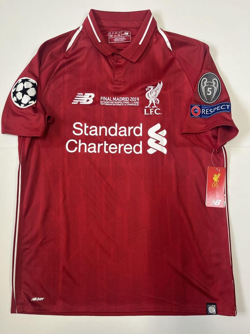 Liverpool Salah 18/19 UCL Final Jersey Tag Size M CL Patch