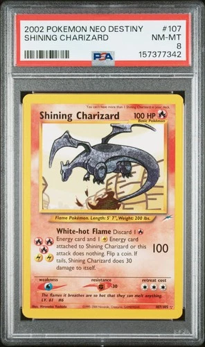 2002 POKEMON NEO DESTINY #107 SHINING CHARIZARD PSA 8