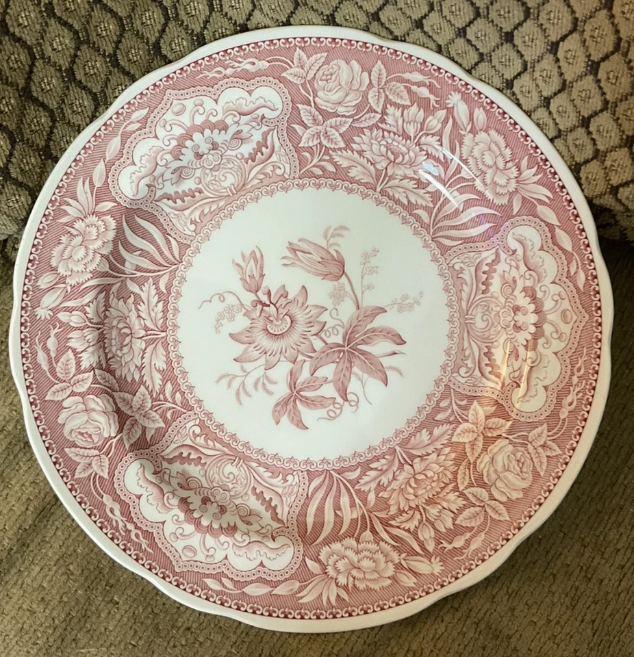 Spode FLORAL Dinner Plate Archive Collection Georgian Series Red White 1830 EUC - Image 2 of 4
