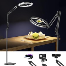 12" Ring Light Tripod for iPhone with Overhead Phone Mount Holder, Ring Lights