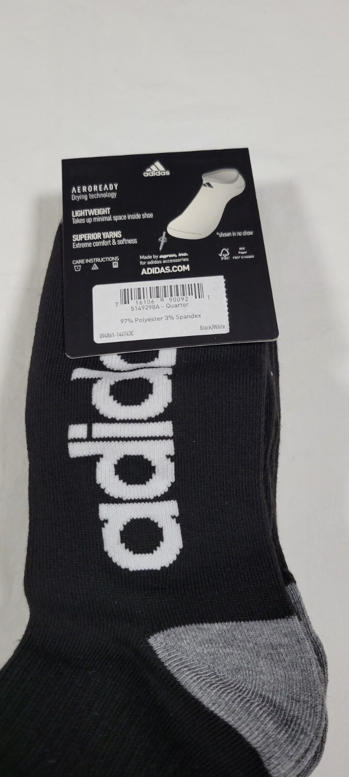 Adidas Men's Superlite Low Cut Socks Aeroready (6 Pairs) shoe SZ 612