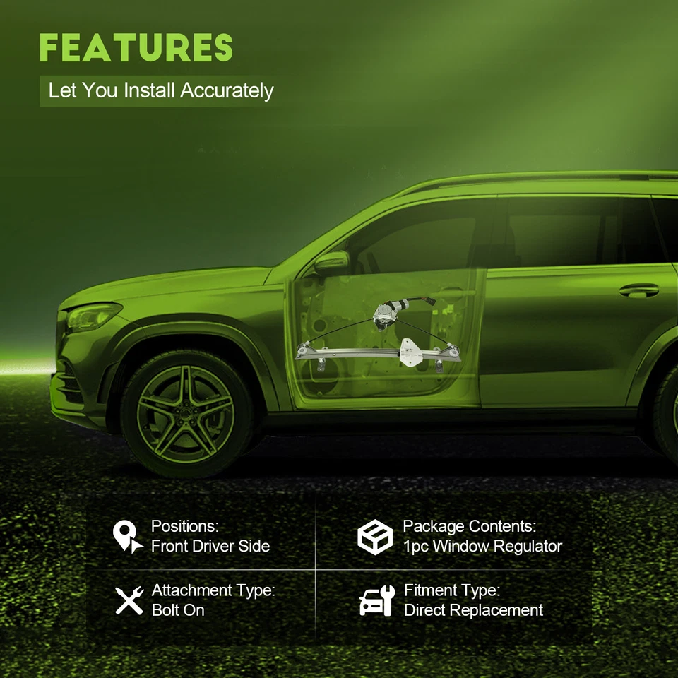 Regulador de ventana eléctrica delantero izquierdo apto para Honda Ridgeline 2014-2006 con motor Foto 2 de 4