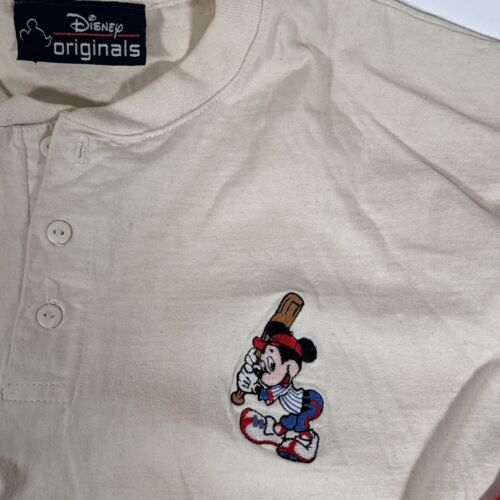 VTG MICKEY MOUSE Disneyland Medium White Red Sleeve Baseball Single Stitch Shirt - Picture 2 of 10