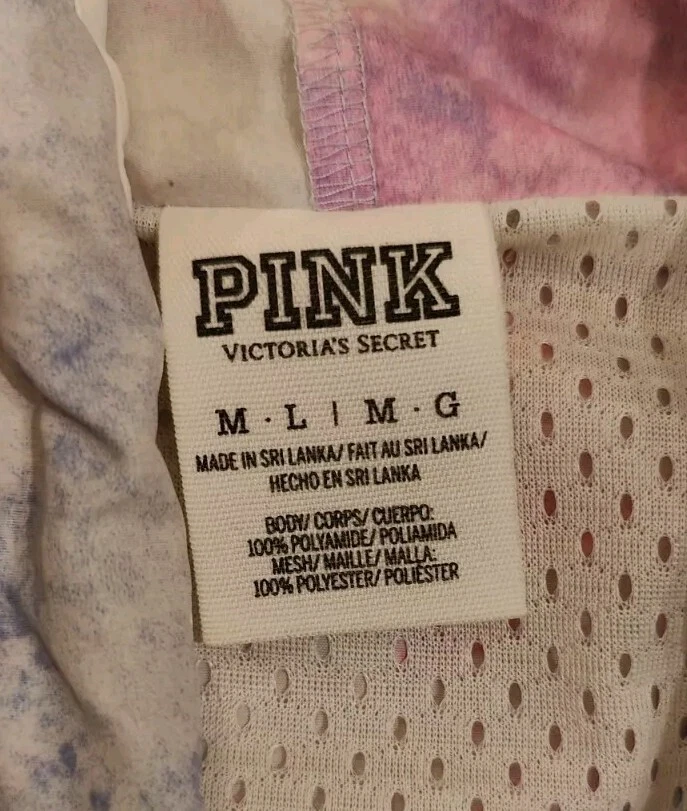 Victoria's Secret розовый белый радуги мрамор с подкладкой ветровка куртка размер M/L EUC - Изображение 2 из 4