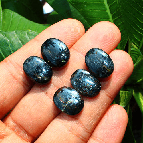 5 Pcs Natural Flashy Teal Kyanite Top Quality 15mm-16mm Oval Cabochon Gemstone - Picture 11 of 14