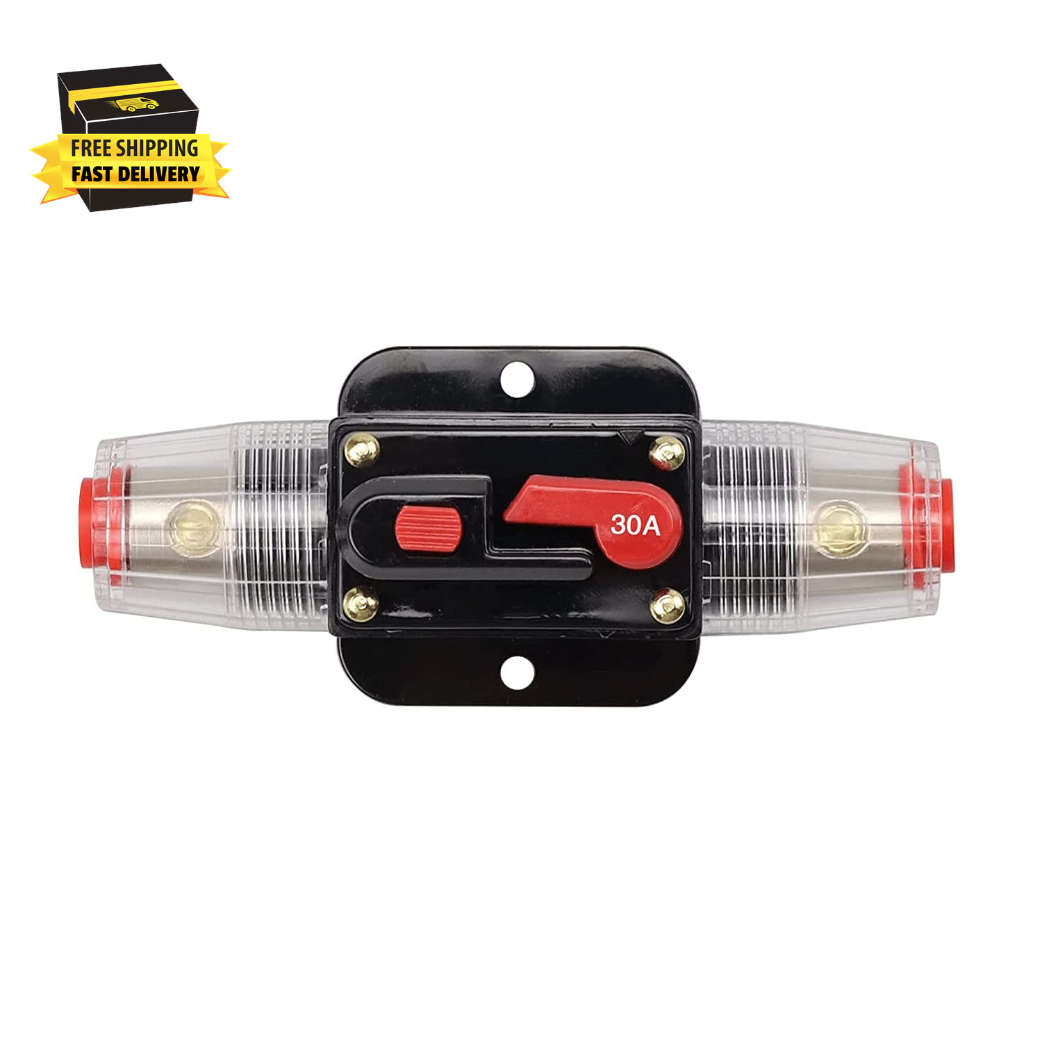 12-24V DC 30A Fuse Holder Resettable Inline Fuse Circuit Breaker Inverter for Au