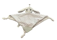 BooginHead Lovey Bunny Rabbit Teether Security Blanket Gray & White Chevron