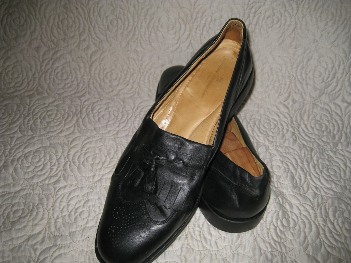 Sandro Moscoloni Men\'s Black Leather Tassel Loafers Size 13 Sandro Moscoloni Black Slip-Ons for Men | Mercari main image 4