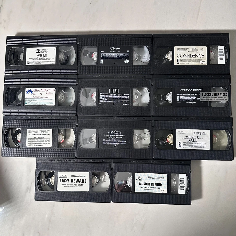 VHS Lot 11 Erotic Thriller - Fatal Madam Crush Lower Level American Beauty Lady Foto 2 de 4