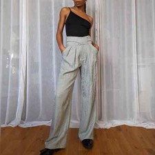 Nasty Gal checkered high waisted wide leg Trousers / Size 2