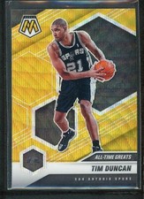 2020-21 TIM DUNCAN PANINI MOSAIC ALL TIME GREATS WAVE GOLD
