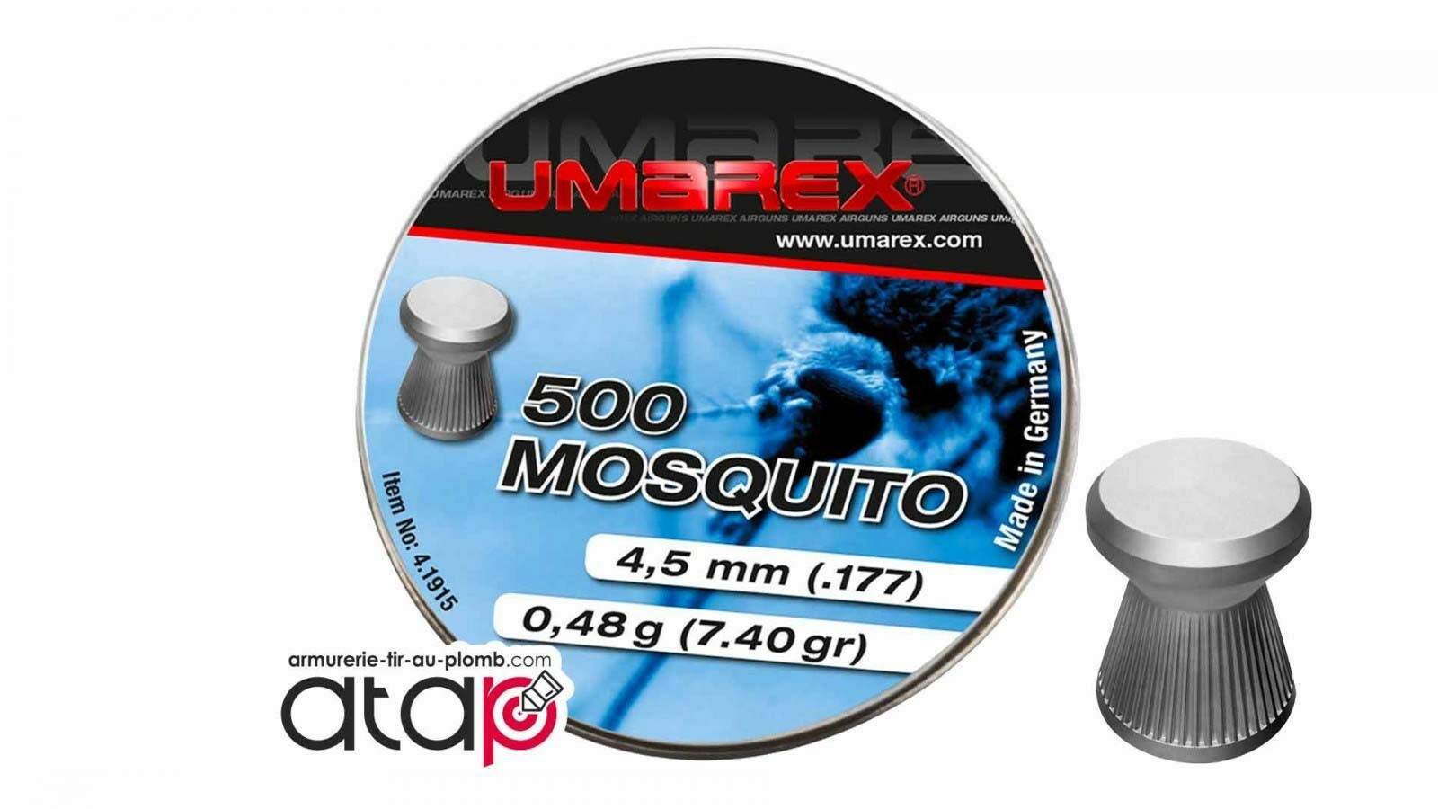 Plombs Mosquito 4.5 mm Umarex par lot de 2500 pièces pour tir de loisir