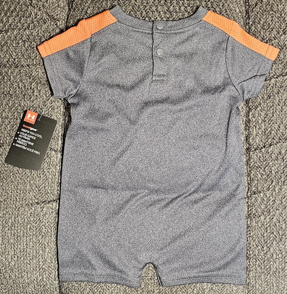 Macacão bebê menino tamanho 0-3 meses sob armadura carbono urze (cinza) equipamento térmico novo - Imagem 4 de 4