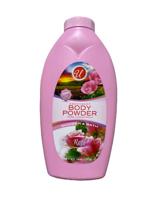 Absorbent Body Powder, Rose Scent, 8 oz, 100% Talc-Free Pure Cornstarch