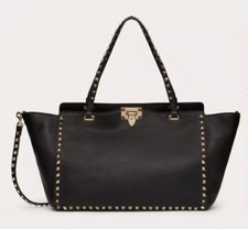 Valentino Garavani Rockstud Leather Tote New With Tags Black