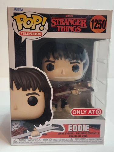 Funko Pop Eddie w/ Guitar #1250 Stranger Things Target Exclusive Authentic USA.