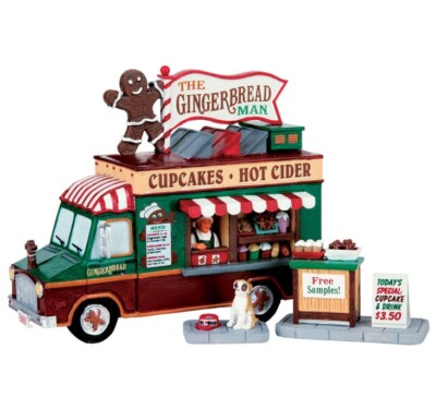 Lemax Gingerbread Man Food Truck Holiday Village Carnival  Accent  3 Piece Set