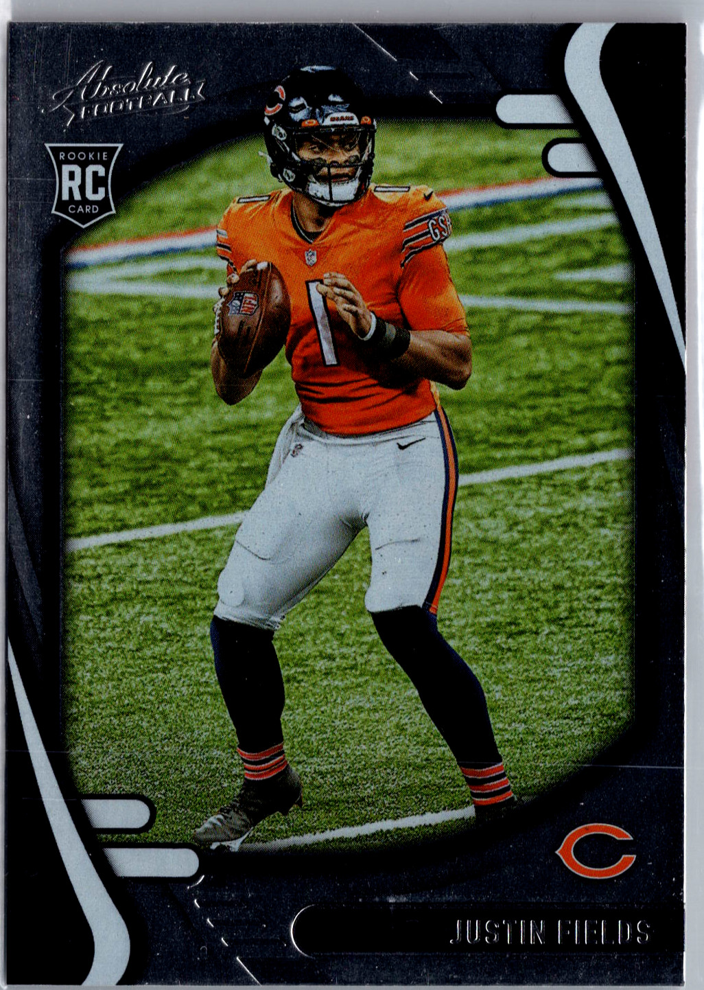 2021 Panini Absolute Silver  Justin Fields Rookie Card #108 Chicago Bears