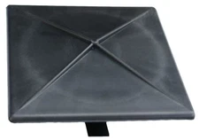 Deltech Manufacturing 4" Square Light Pole Top Cap- Black Plastic