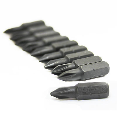 UFFY - Insert 1'' Inch Phillips PH # 1 Power Impact Bit 10 pack 1/4 Hex