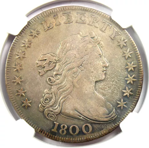 1800 Draped Bust Silver Dollar $1 Coin - Certified NGC XF Detail (EF) - Rare!