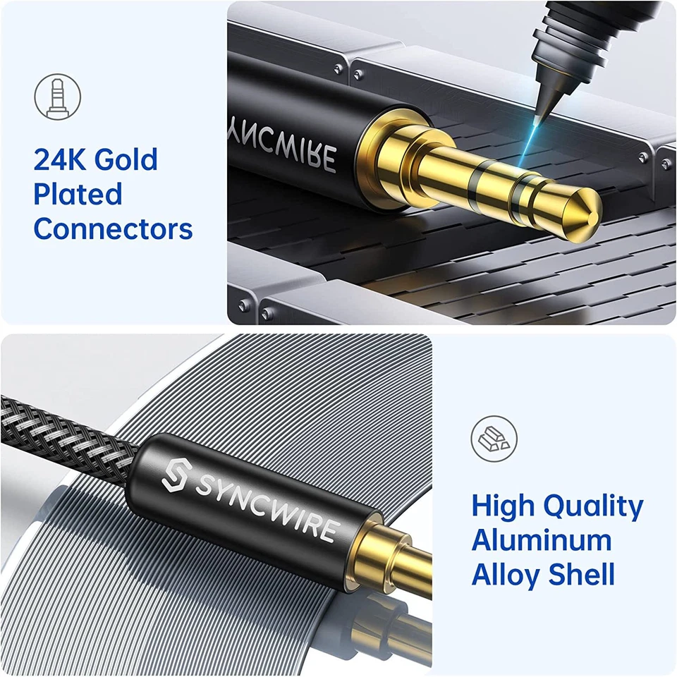 3FT AUXILIARY 3.5mm Cable Male to Male Car Audio Cord For Headphones/Car/Speaker - Image 3 of 4