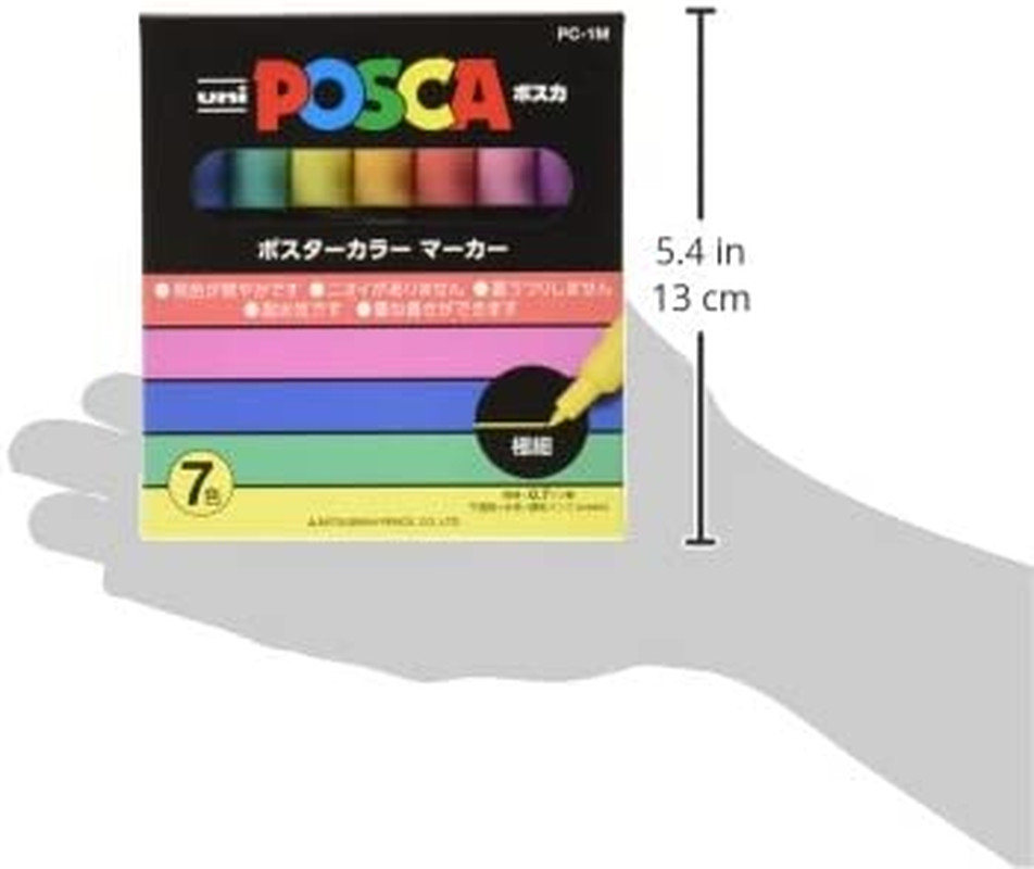 Posca Paint Marker Pen, Extra Fine Point, Set of 7 Natural Color (PC-1M 7C)
