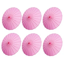 THY COLLECTIBLES Set of 6 Kid's Size 22" Japanese Chinese Umbrella Parasols