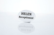 HOTEL, RESTAURANT, OFFICE PERSONALISED OVAL STAFF NAME BADGES