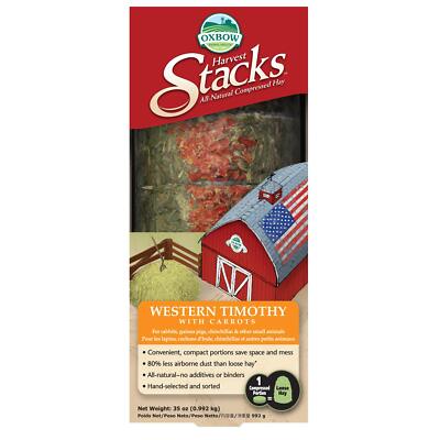 Oxbow Harvest Stacks Western Timothy Hay with Carrots 35 Ounce Pet Food