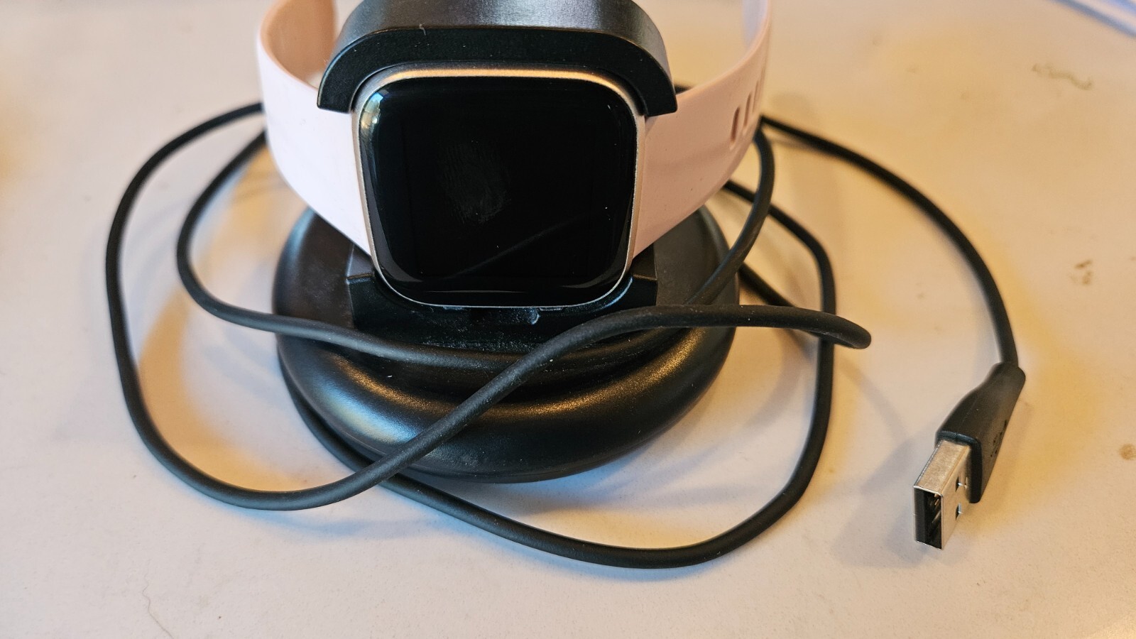 Fitbit Versa 2 Smartwatch with Copper Rose Pink Band and Charging Stand  -image