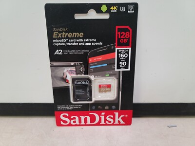 Sandisk 128GB Extreme A2 V30 UHS-I U3 micro SDXC Card up to 160MB
