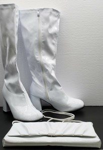 vintage white gogo boots