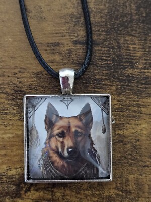 Brown Dog Shephard Pendent Necklace One of a Kind LOOK OOAK NEW 