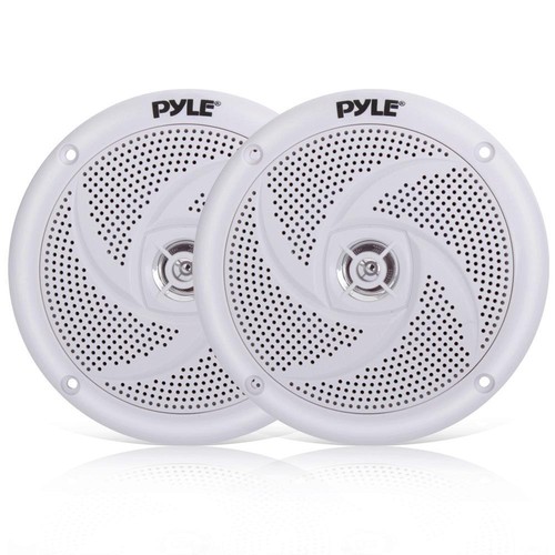 Pyle Single DIN Marine Stereo Receiver, 2x 4" 100W White Boat Speakers, Cover - Picture 4 of 4