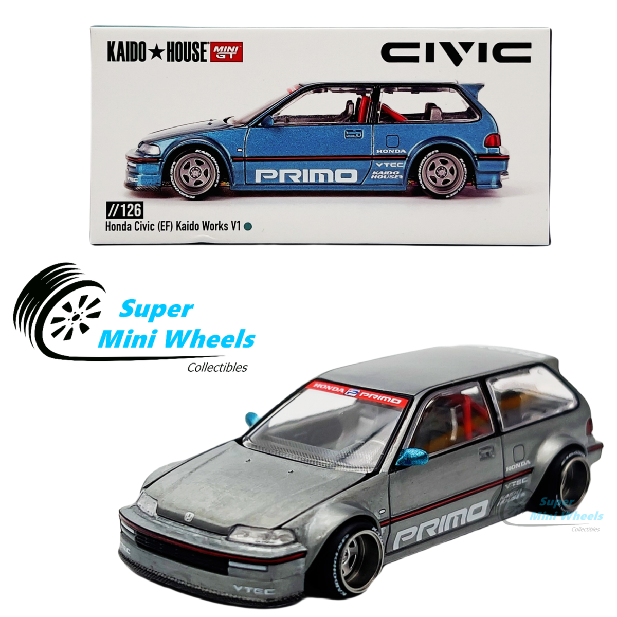 CHASE ! Mini GT x Kaido House 1:64 Honda Civic EF kaido Works V1 KHMG126 CHASE ! Mini GT x Kaido House 1:64 Honda Civic EF kaido Works V1 KHMG126
