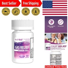 Simethicone 250mg Softgels for Instant Gas Relief  50 Easy Swallow Capsules