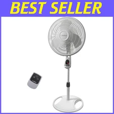 16-Inch Oscillating Adjustable Pedestal Stand Fan with Remote Control & Timer