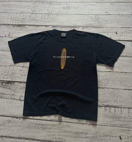 Vintage Oakley T Shirt Mens Black XL Surfboard Center Logo Y2K Surf Skate Tee