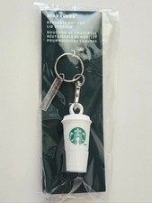 Starbucks 2025 White Cup Drink Stopper Keychain Bag Charm NWT