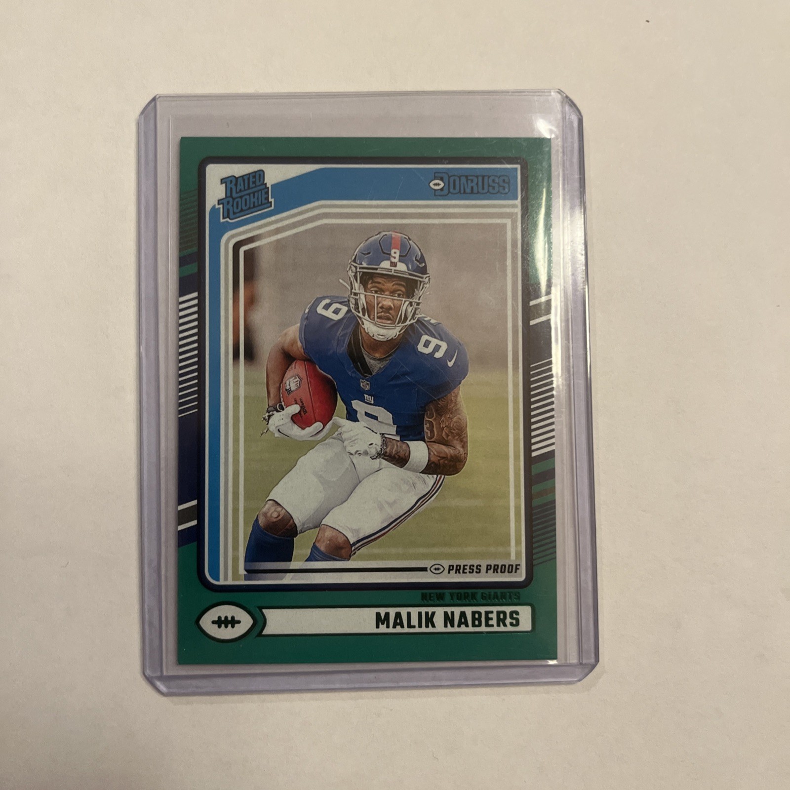 2024 Panini Donruss - Rated Rookie Malik Nabers #383 Press Proof Green (RC)