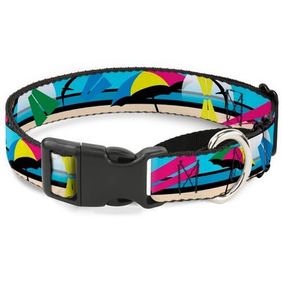 Plastic Martingale Collar Beach Scene 2 Medium 11-17'' (US IMPORT)