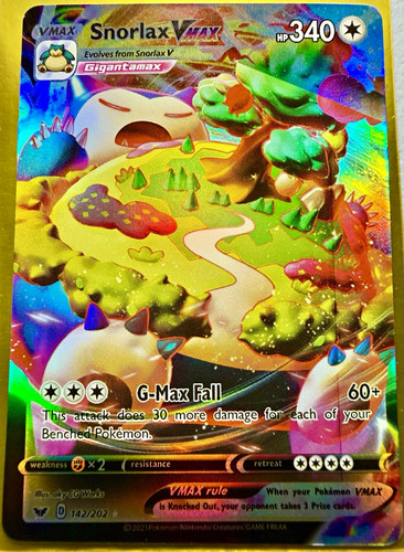 Pokemon Snorlax VMAX 142/202 Sword & Shield Holo Ultra Rare English