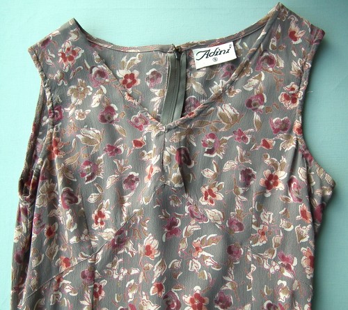 Vintage women's dress ADINI S long straight maxi 1990s 2000s viscose floral - Picture 5 of 18