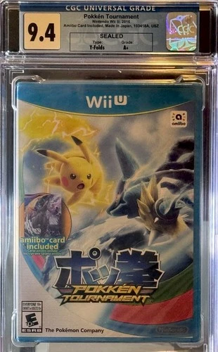 Nintendo Pokkén Tournament Sealed CGC 9.4 Graded amiibo Card Nintendo Wii U 2016