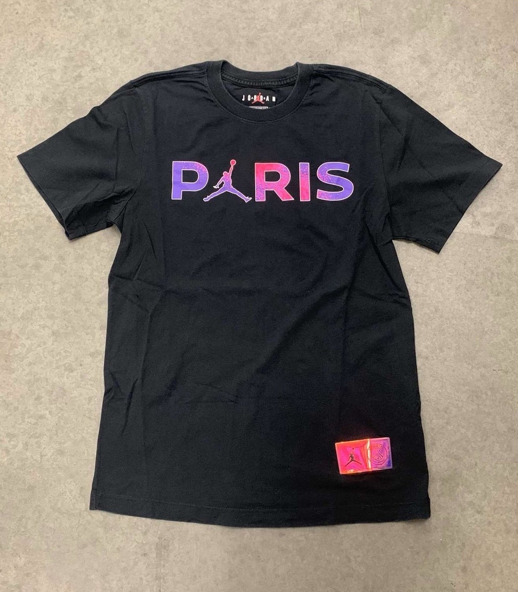 Nike Jordan Paris Saint-Germain PSG Wordmark Logo T-Shirt Size