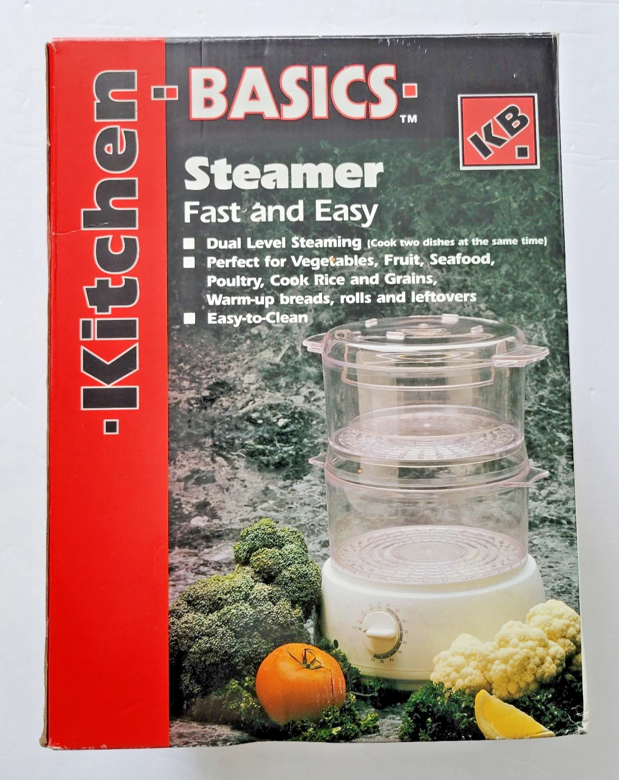 Kitchen Basics Dual Level Food Steamer for Cooking Vegetables, Seafood, Poultry