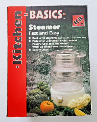 Kitchen Basics Dual Level Food Steamer for Cooking Vegetables, Seafood, Poultry - 第 1/3 張圖片