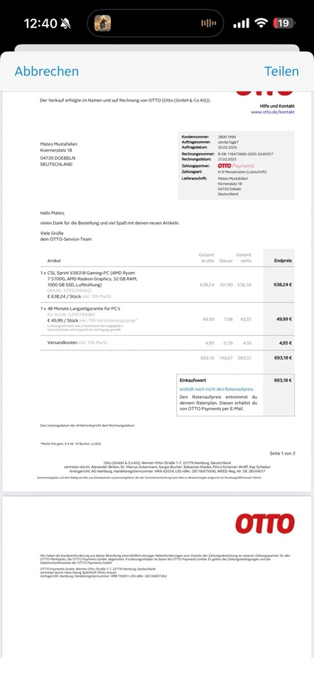 Sprint V28318 Gaming-PC Amd Ryzen 7 5700G 32 GB RAM DDR4 Radeon Graphics 4GB - Bild 3 von 4