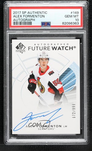 2017 SP Authentic Future Watch /999 Alex Formenton PSA 10 GEM MT Rookie Auto RC